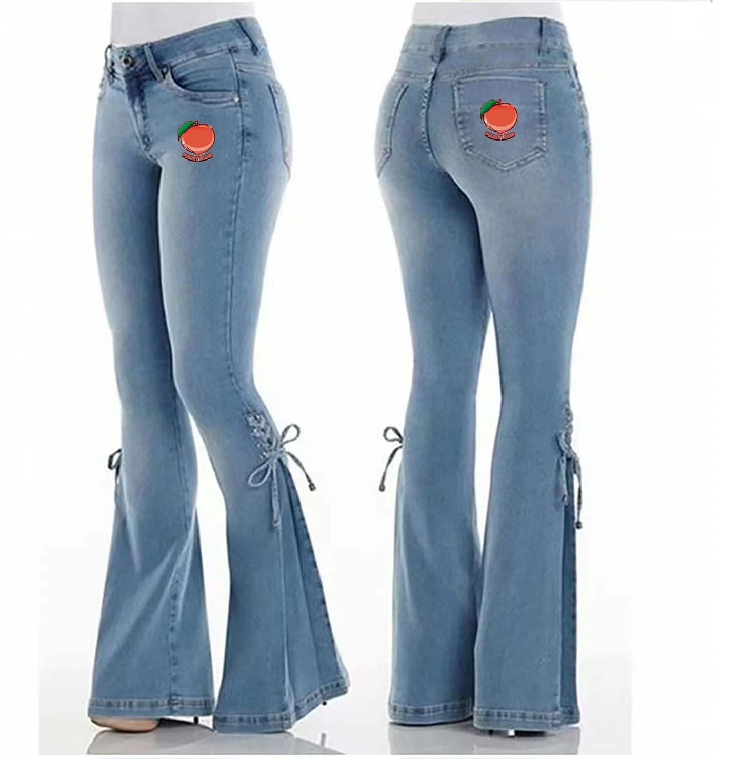 Women’s blue denim flare skinny leg jeans