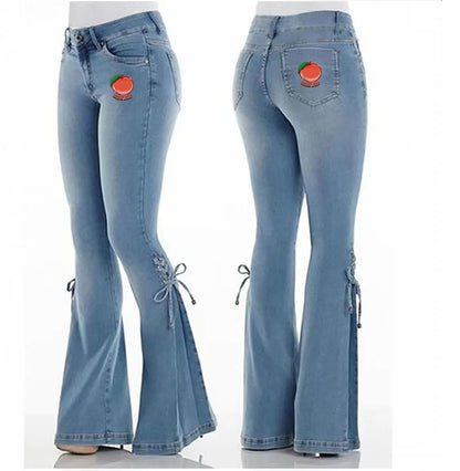 Women’s blue denim flare skinny leg jeans