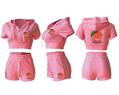 Peachy Brand Crop Top Short Set